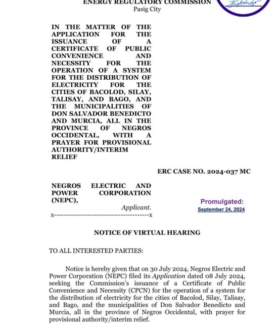 ERC Case No. 2024-037 MC