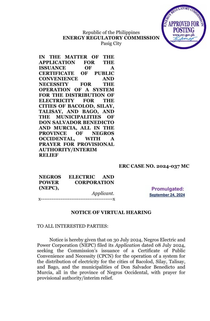 ERC Case No. 2024-037 MC